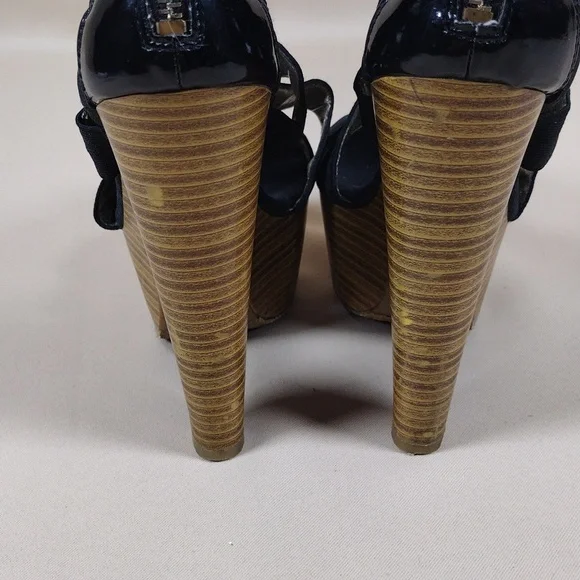 Bakers McKinley Boho Retro Platform Strappy Casual Stylish Black Wedge Sandals - Picture 12 of 14